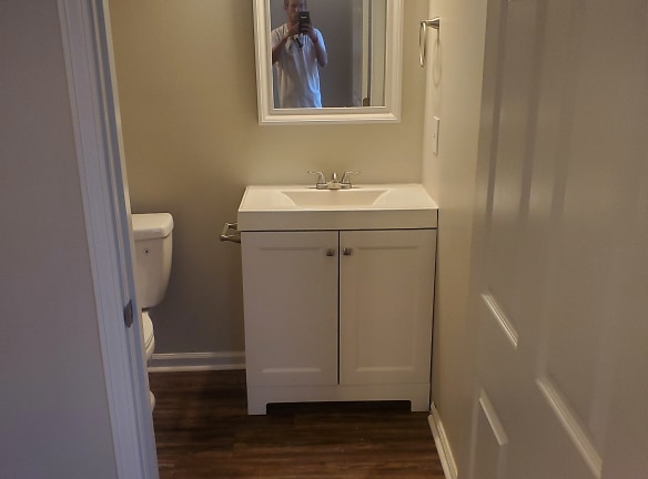 New bathroom cabinets and fixtures